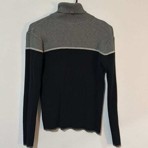 GAP Vintage 1999 Stripe Monochrome Turtleneck Sweater L - Picture 4 of 9